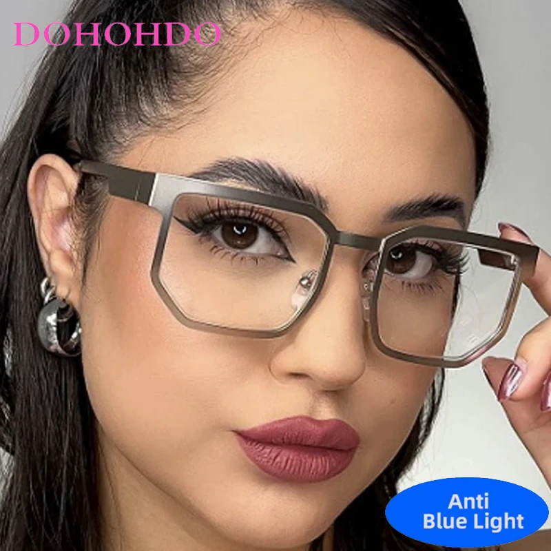 

Fashion Trendy Steampunk Square Anti Blue Light Glasses Luxury Brand Designer Eyeglasses Men Women For Office Work Lentes Очки