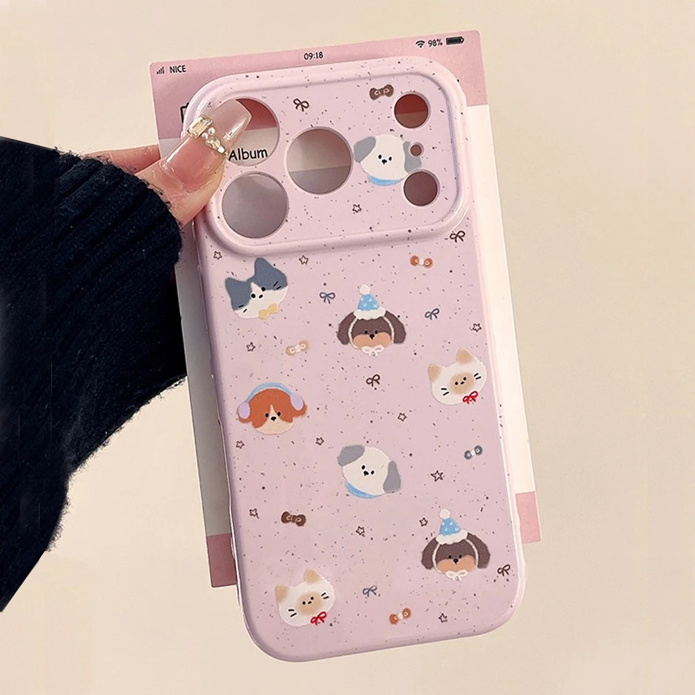 Leuke Cartoon Puppy Animal Case voor iphone 17 pro max Schokbestendig Soft Case voor iPhone 17 pro 16 15 14 13 Pro Max Protector Cover