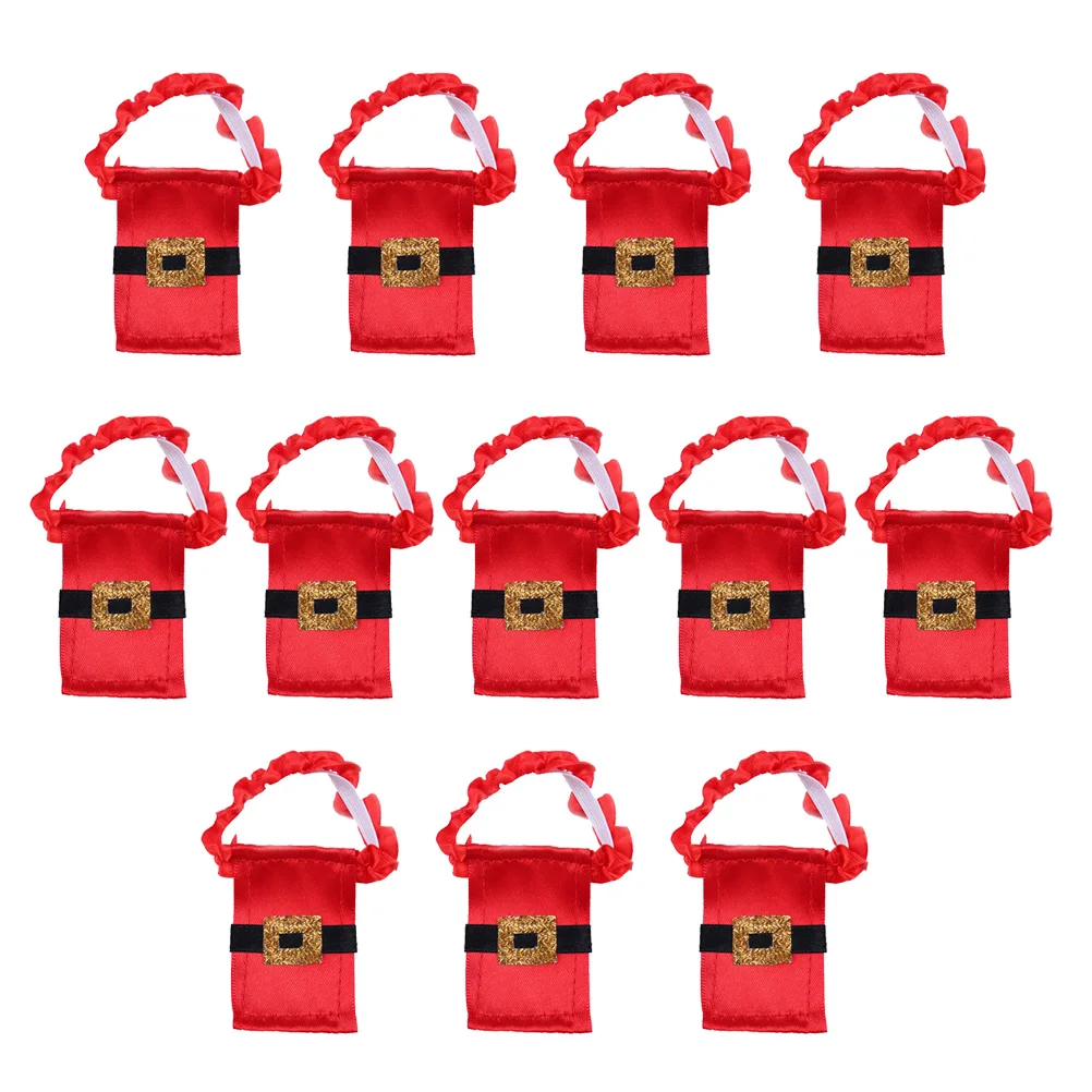 

12pcs Non Woven Santa Claus Clothes Glass Covers Christmas Bottle Decor Cup Cover For Party Holiday