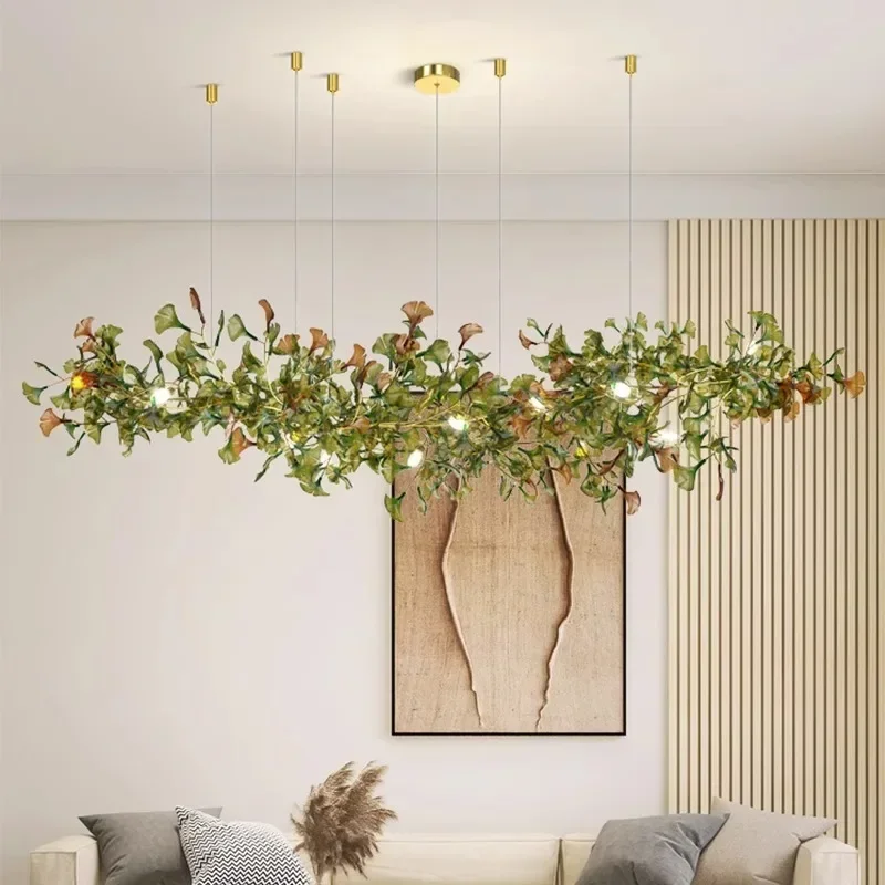 Modern Gingko Chandelier Custom Lights Luxury Glass Chandelier Suitable For Dining Room Living Room Villa Home Decor Gloss