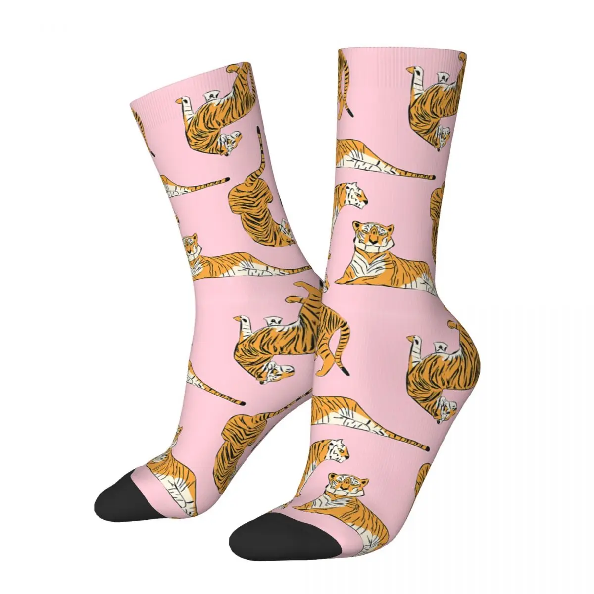 Tiger Pattern Sock Printed Man Polyester