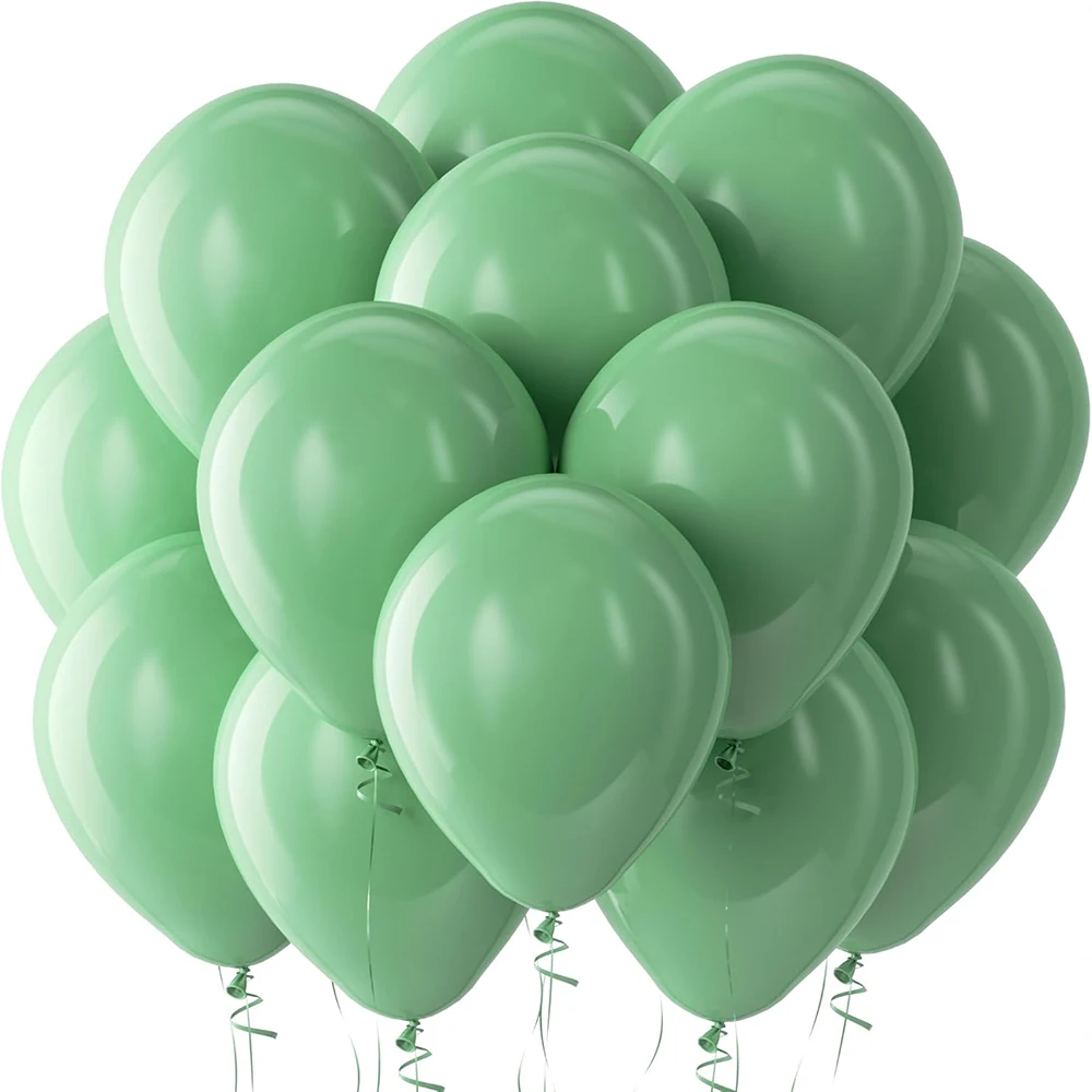 5/10/12/18 Zoll Grüne Ballons Dschungel-Grün Blau Pink Weiß Latex-Ballons Geburtstagsparty-Dekoration Babyparty Hochzeit
