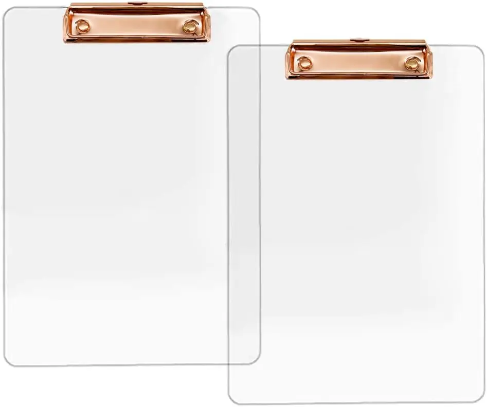 2 Pack Clear Acrylic Office Clipboard A4 Letter Size 8.6