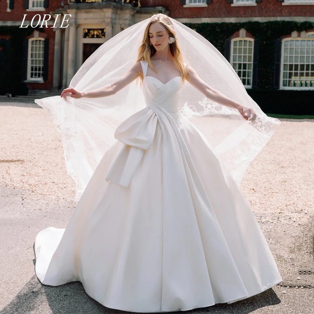 

LORIE Luxury A Line Wedding Dress Ethereal Charm Sweetheart Bridal Dresses Elegant Spaghetti Strap Wedding Gown Customized 2026