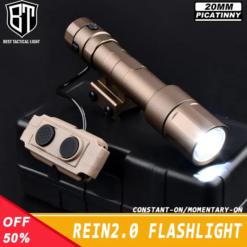 WADSN REIN 2.0 Flashlight Hight Power 1300 Lumens Scout Light Hunting Lamp Dual Function Pressure Switch For 20mm Picatinny Rail