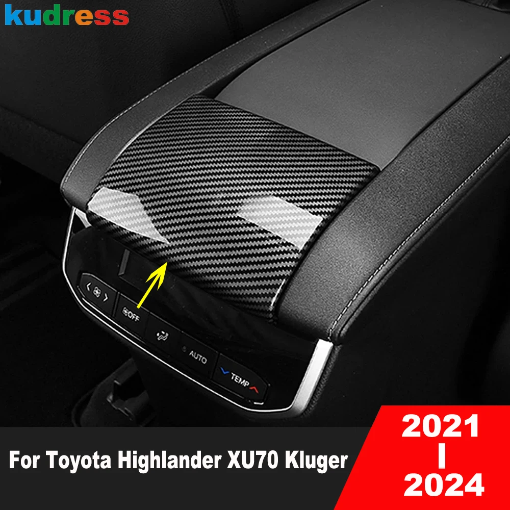 

Центральный подлокотник автомобиля, ручка, панель, накладка для Toyota Highlander Hybrid 2021-2023 2023, аксессуары для интерьера из углеродного волокна