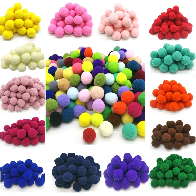 Pompons moelleux et doux de 8/10/15/20/25/30 mm pour bricolage, jouets pour enfants, couture de poupées, décoration de vêtements, fournitures, 300-30 pièces