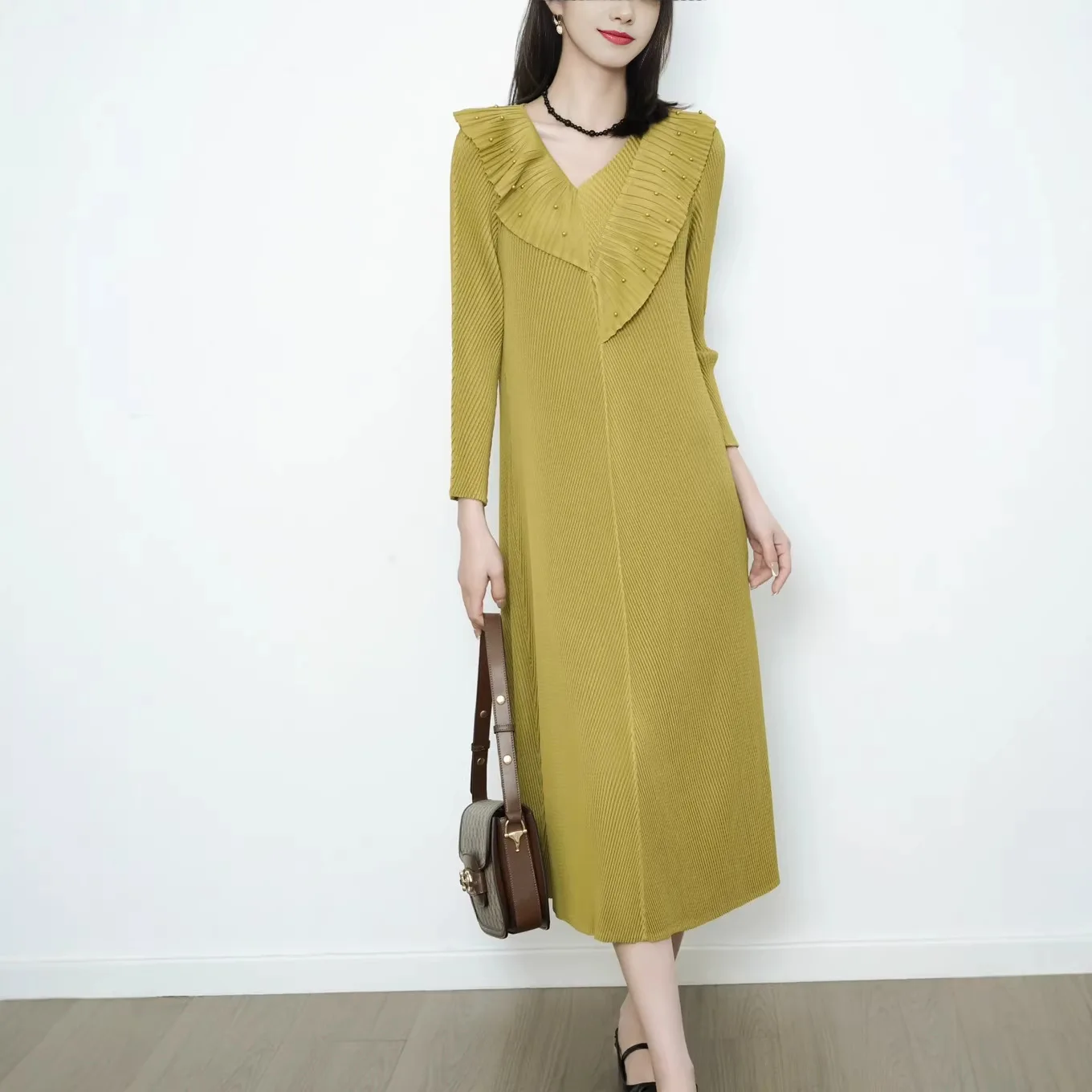 jupe-trapeze-en-polyester-tricote-pour-femme-nouvelle-collection-printemps-2026-style-plisse-sens-du-style-pour-bus