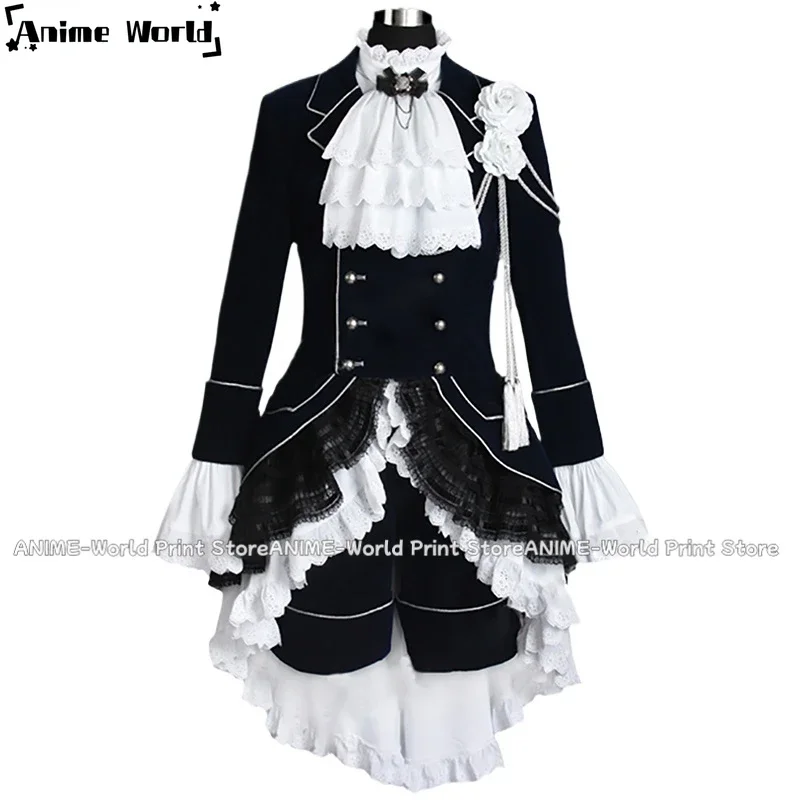 

《Нестандартный размер》Черный дворецкий Косплей Сиэль Фантомхайв Черный униформа Костюм Мужской костюм на Хэллоуин на заказ