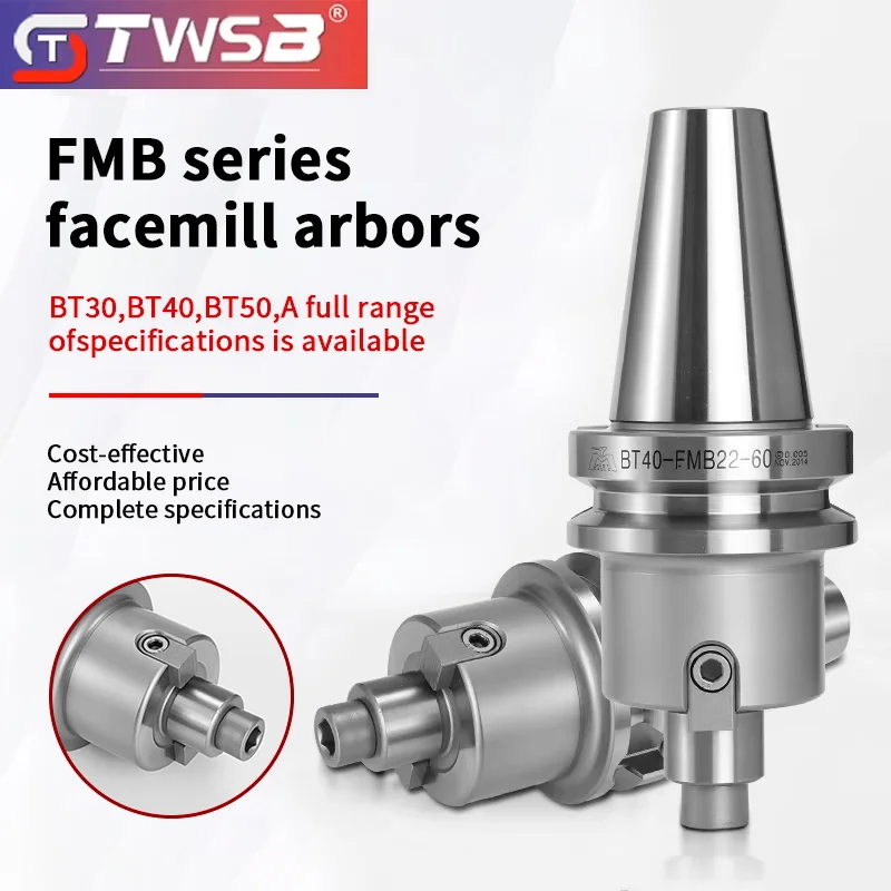 BT40 Flat-Type CNC Milling Tool Holder, Cutter Head, Lathe CNC Machining Center Extended FMB High-Precision Tool Holder
