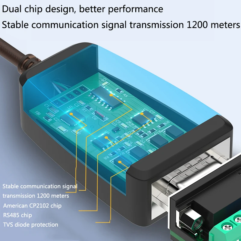

Кабель последовательного преобразователя USB 2.0 в RS485/RS422, 1,5 м