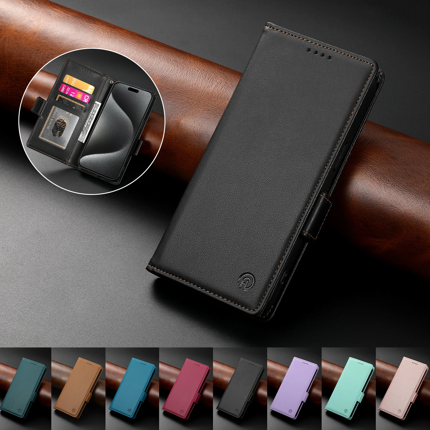 Leather Cover Holder Phone Case For Samsung Galaxy A56 A36 A26 A55 A35 A25 A54 A34 A24 A73 A53 A33 A23 A52 A72 A22 A32 4G 5G