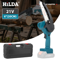 HILDA 4/6 Inch Chain Saw Cordless Mini Handheld Pruning Saw Woodworking Electric Saw Cutting Tool For Makita 18V Battery