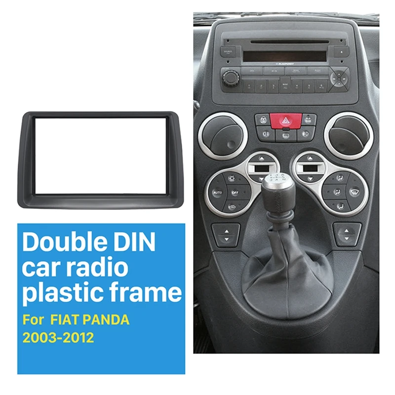 7 Inch 2 Din Car Stereo Radio Fascia Audio MP5 Installation Dash Adapter Frame Panel For 2003-2012 FIAT PANDA