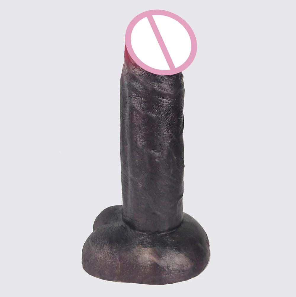 FAAK Soft Silicone Realistic Black Dildo Artifical Penis With Suction Cup Skin Touch Butt Plug Female Masturbator Sex Toys