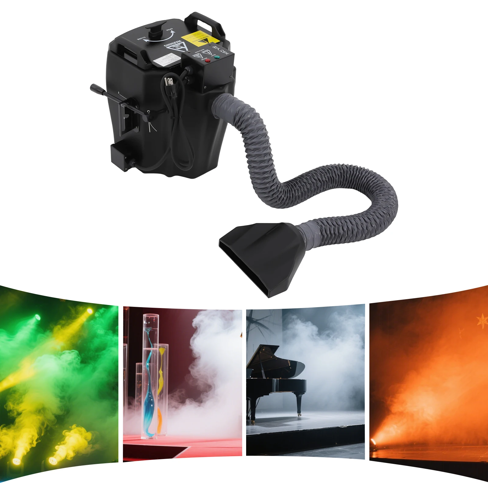 3500W Dry Ice Fog Machine, 30-110℃ Adjustable Temp Low Lying Cloud Smoke Machine, Stage Dry Ice Cloud Maker With 10L Water Tank, Wide Nozzle And Portable Carry Handle For Wedding, Stage Performance, Bar, Party Celebration