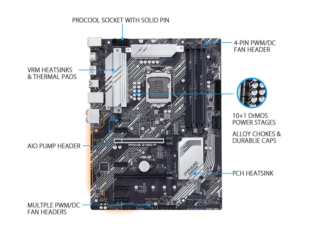 マザーボード ASUS Z490-P 10900KF 128GB ASUS PRIME Z490-P Motherboard LGA 1200 Intel Z490 128GB USB3
