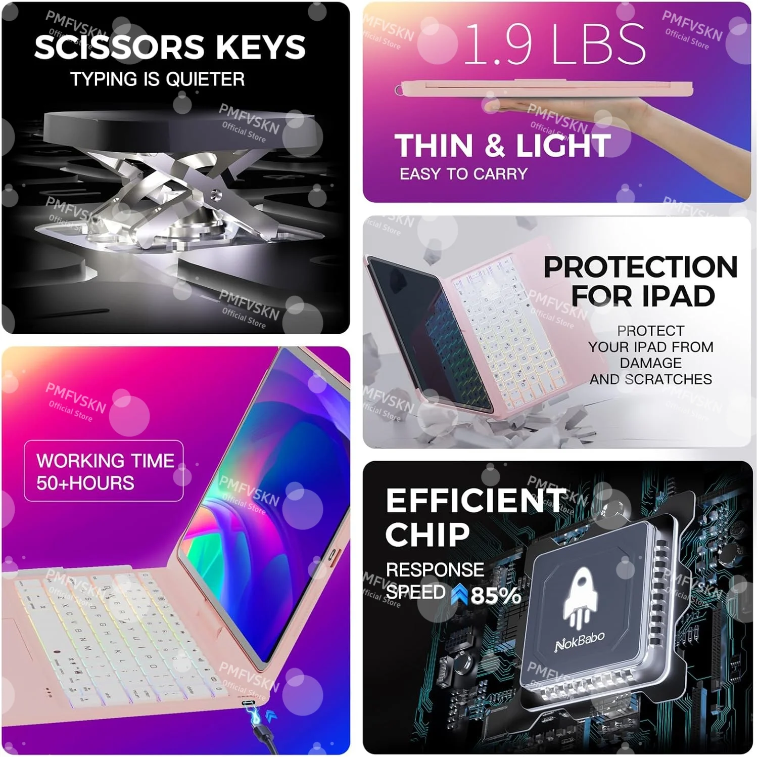 حافظة لوحة مفاتيح سحرية 360 لجهاز iPad mini 6 7 8.3 "6th 7th Gen غطاء لوحي لجهاز iPad Air 11 13 Air 5 4 11th A16 10th Gen Pro 11 12.9 #2