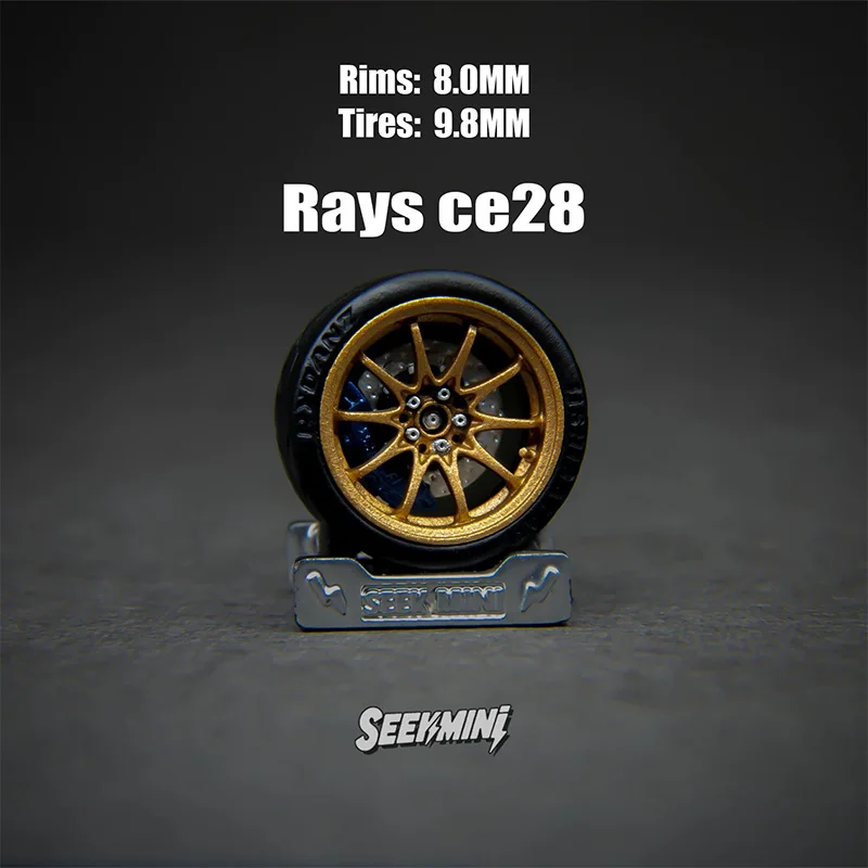 SeekMiNi 1/64 Modified Car Model Wheel Hub Diameter 9.8/8.6mm Static Finished Product Closed Split Wheel Hub Accessory