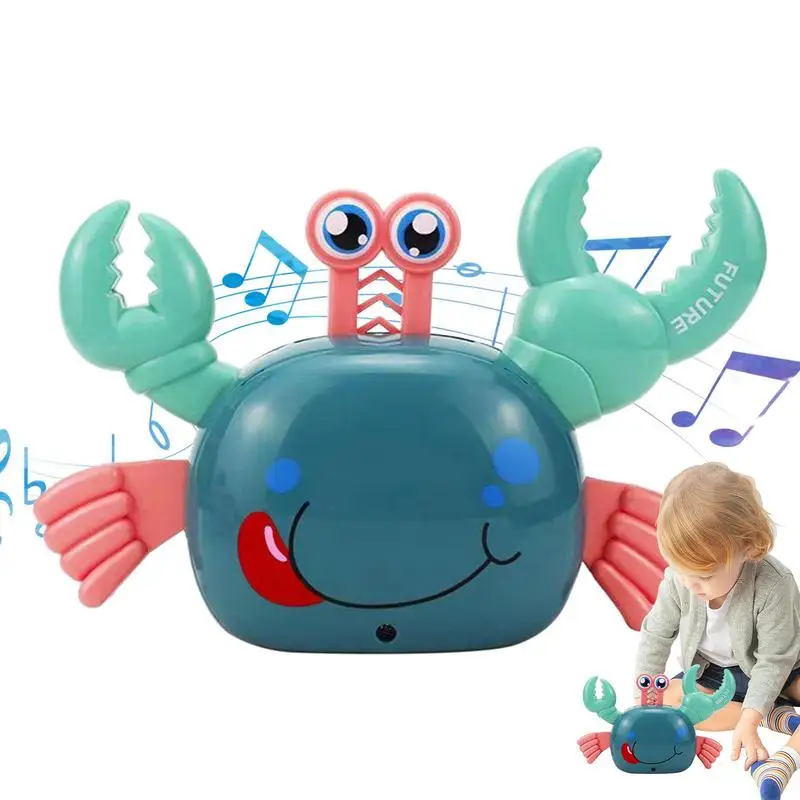 

Crawling Crab Light Up Cute Interactive Crab With Music Education Toys With Automatically Avoid Obstacles For 0-3 Years Old Kids