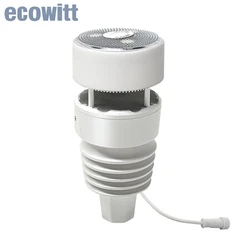 Ecowitt-Medidor de lluvia piezoeléctrico WN90LP Modbus RS485, anemómetro ultrasónico, barométrico, temperatura, humedad, luz Solar, UVI