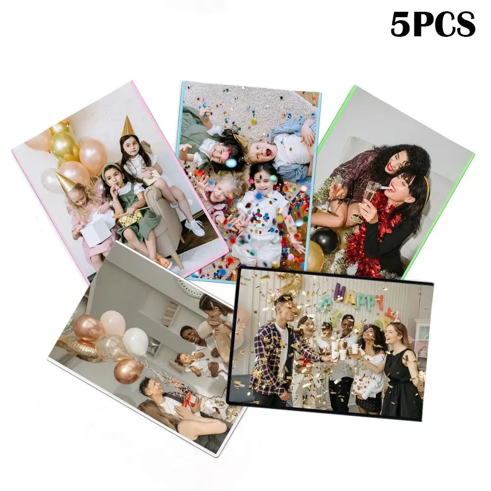 5PCS Professional Magnetic Photo Frame Fridge Magnet Stamp DIY Photograph Bag Colorful Card Refrigerator Sticke Home Decor