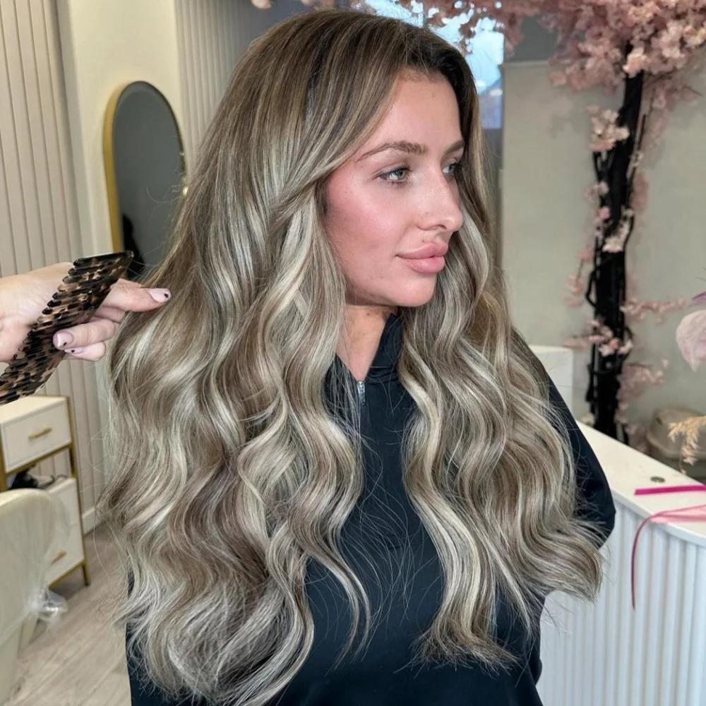 

Синтетические парики с эффектом Body Wave, омбре и светлыми прядями, с кружевной передней частью, предварительно выщипанные, термостойкие, для повседневного использования