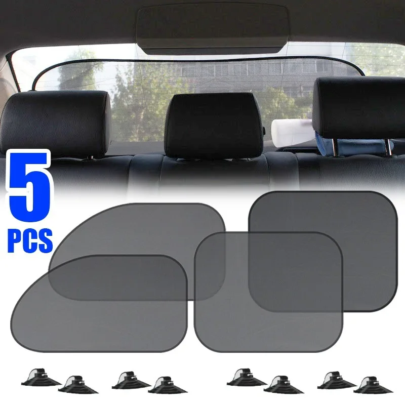 Summer Car Mesh Sunshade Curtain Auto Front Rear Side Window Glass Sucked Type Sunscreen Cooling Mesh Cover Exterior Accessories