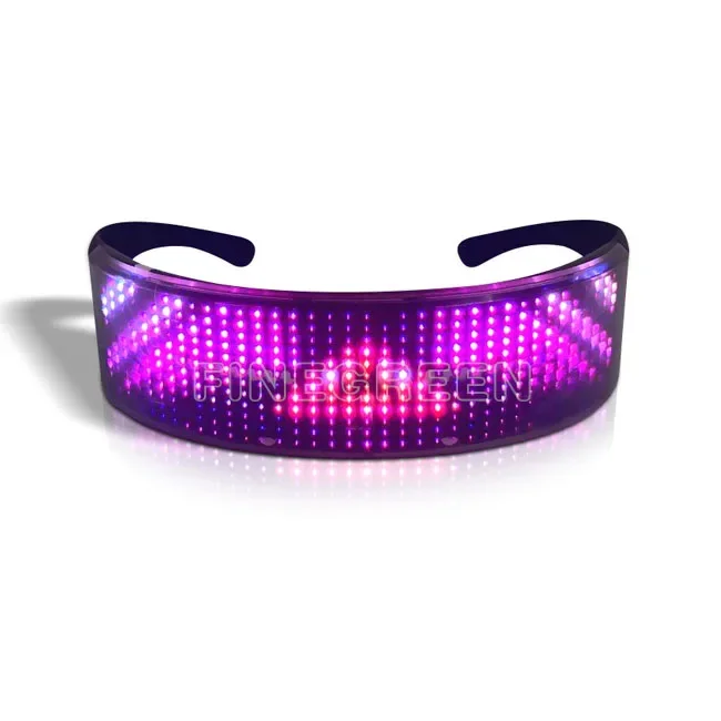 

Intelligent Recharged Glow Magic Eye Glasses with Message Text Christmas Party Supplies LED Glasses