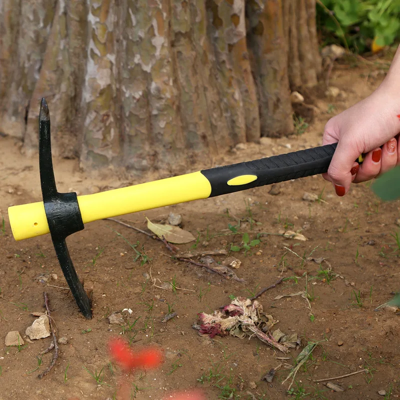 Imagem -02 - Multifuncional Picareta Enxada Heavy Duty Pick Axe Mão Enxada com Alça de Madeira para Outdoor Camping Jardim Ferramenta de Mão Aço Inoxidável