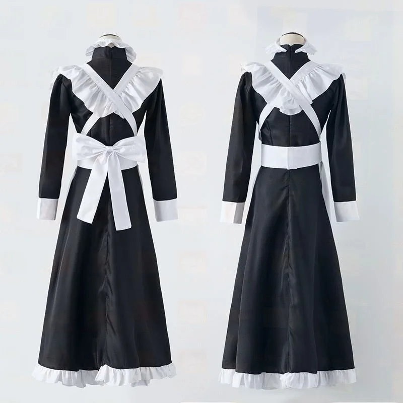 

Классический Bla White Maid orm Long Pearl Line Coffee op Костюм горничной Хэллоуин Костюм Wind Ladies Faion Традиционный C...