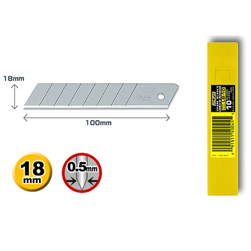 10 Stück Olfa LB-10 Klingen 18 mm Hochleistungs-Ersatzklingen zum Basteln, Scrapbooking, Kartenherstellung, Quilten, Stoffschneiden