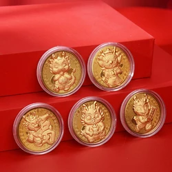 Dragon Coin Commemorative China Mascot Dragon Gold Plated Coins Collectibles Art Challenge Medal New Year Gifts
