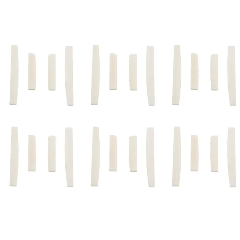 

Classy-12 Sets Of 24Pcs 6 String Acoustic Guitar Bone Bridge Saddle And Nut Made Of Real Bone