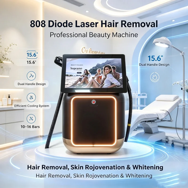 Portable Salon 2-in-1 Diode & Pico Laser Beauty Device for Skin Smoothing And Hair Reduction Professional Grade Aesthetic Equipm