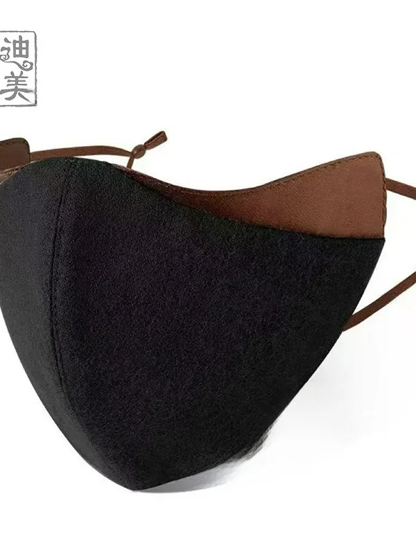 dime-ウールシルクフェイスマスク-暖かく通気性のあるシルクヘア表面デザイン-秋の季節に最適-おしゃれなノーブランド日焼け止めアクセサリー