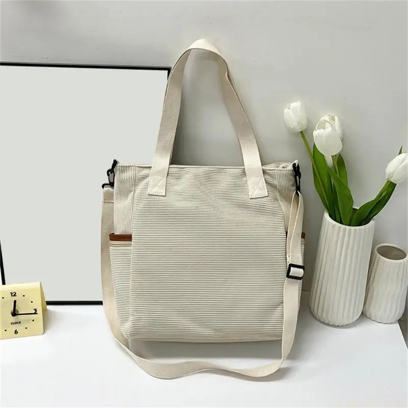 X90D Fashion Corduroy Shoulder Bag For Women Spacious And Practical Crossbody Purse Satchel Handbag For Daily Activities