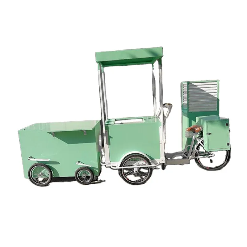 

Pedal Cotton Candy Making Cart Street Food Flower Fruit Vending Bicycle Human Cargo Bike for Sale