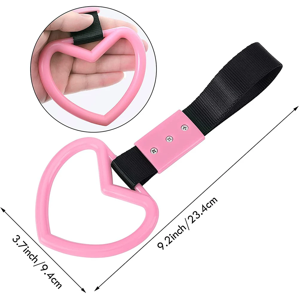 Car Hanging Ring Subway Train Bus Handle Hand Strap Drift Bumper Warning for Car Heart Shape Hand Straps PR Sale