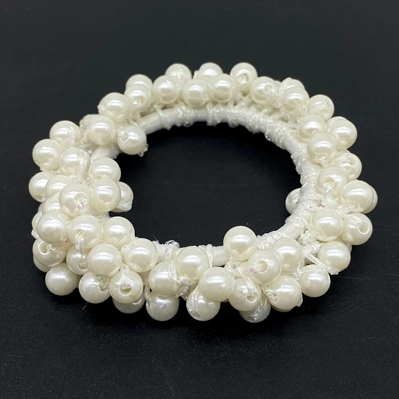 Woman Elegant Pearl Hair Ties Beads Girls Scrunchies Rubber Bands Ponytail Holders  Accessories Elastic  Band