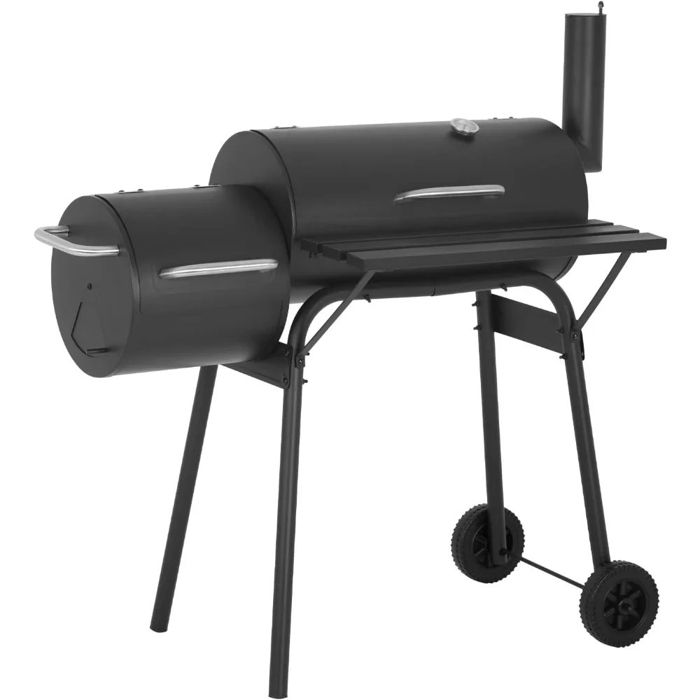 

Charcoal BBQ Grill 43-inch Portable Camping Grill for 6-10 People, Offset Smoker, Braised Roast, Patio and Backyard Picnic Grill