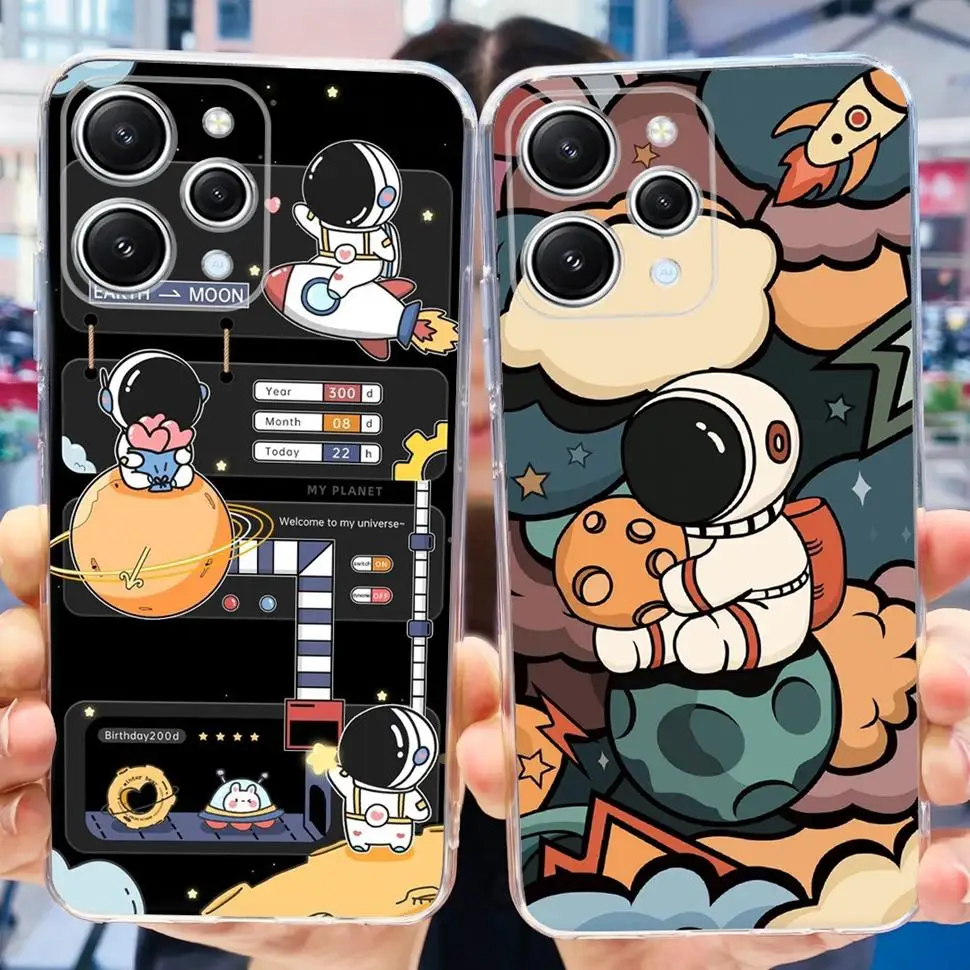 For Xiaomi Redmi 12 Luxury Love Heart Pattern Phone Cases For Xiaomi Redmi 12 C 12C Redmi12 Redmi12C 4G Soft Silicone TPU Cover