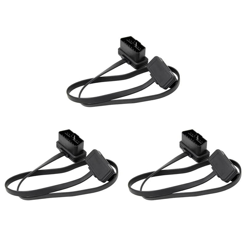 

3X автомобильный локоть Obd2 16-контактный разъем для плоского диагностического удлинительного кабеля «папа-мама»-A93R