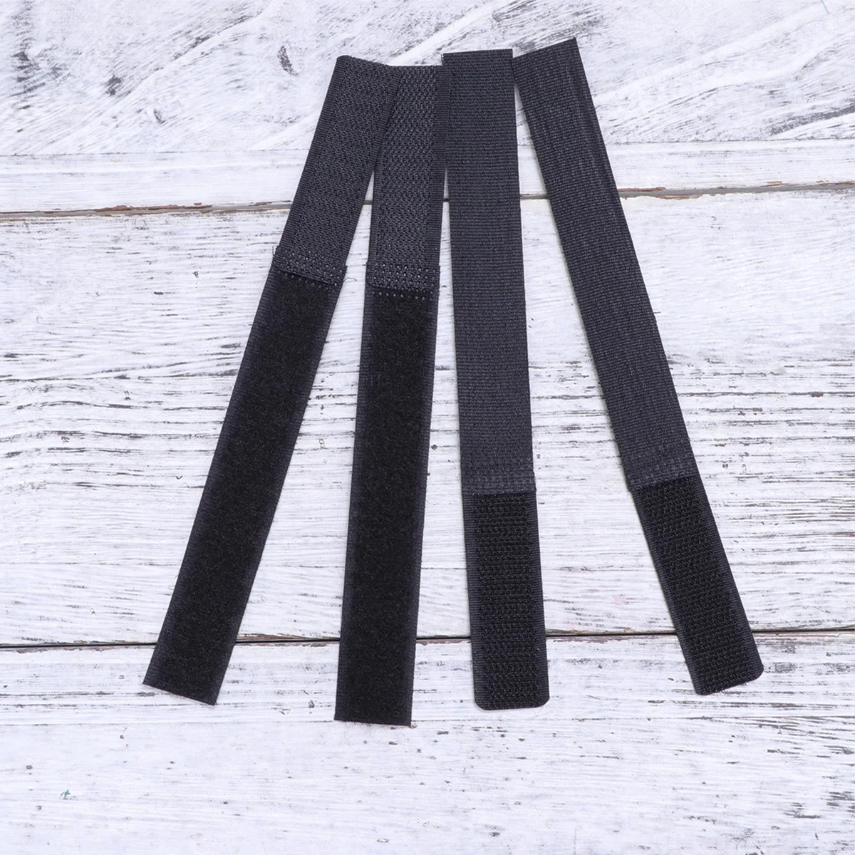 10 pcs 2X18Cm Reusable Black Cable Straps Hook Loop Fastening Ties For Wires Cords Organization Around Desk Home Entertainment