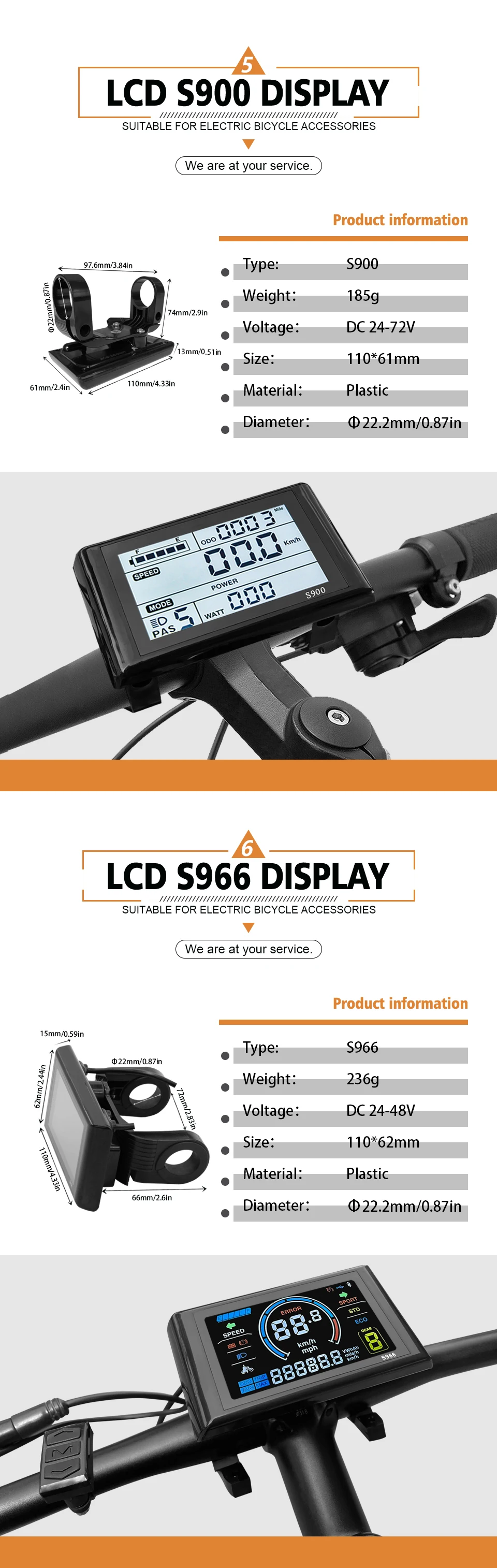 Ebike Drei-Modus-Sinuswellen-Controller 36V 48V 17-30A Wasserdichter Stecker mit LCD-Display für Elektrofahrrad 250W-1000W Motorteile – Detail 6