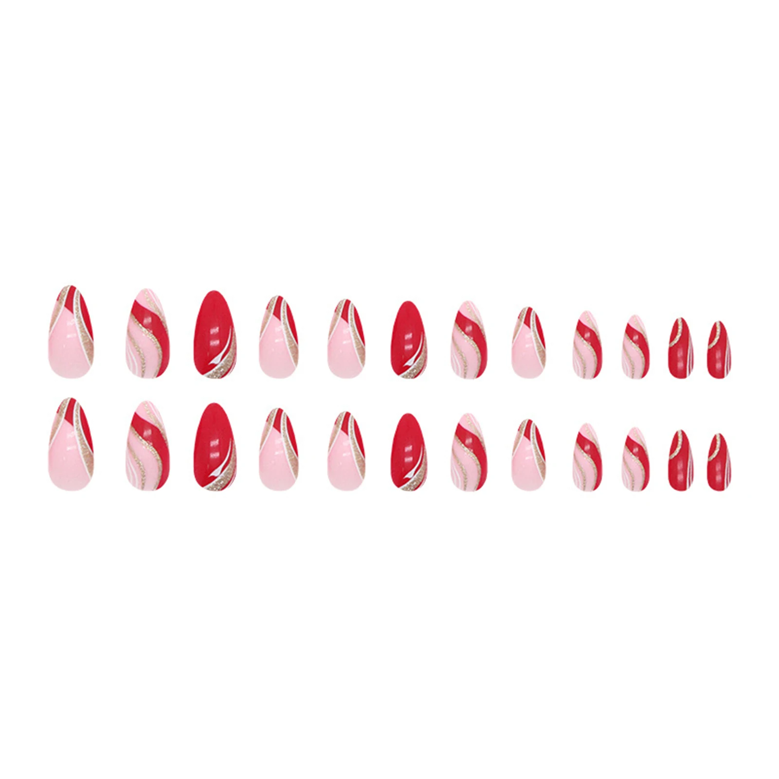 French Style with Gold  Decor Wine Red False Nails Ultra-flexible Long Lasting Fake Nails for Fingernail DIY Decoration