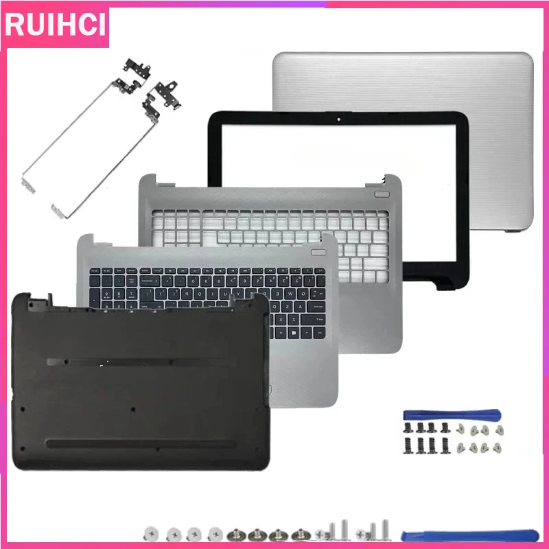 For HP 15-AC 15-AF 15-AY 250 G4 G5 255 G4 G5 TPN-C125 New Laptop LCD Back Cover/Front bezel/Hinges/Palmrest Case Keyboard Silver