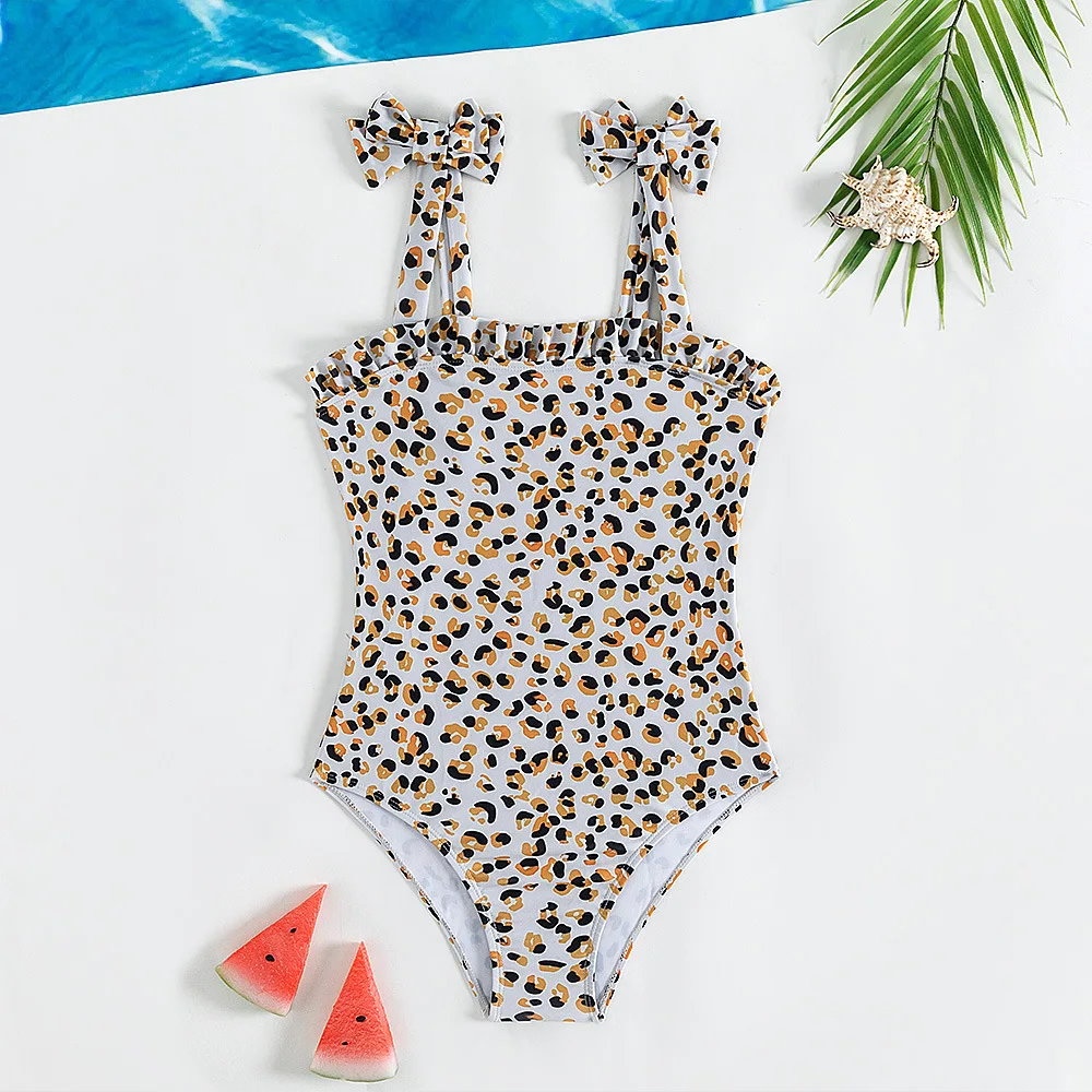 

Fashion Print Leopard Teen Girls Swimsuit 5-14Years Kids Girls One-piece Swimwear Summer Beach Wear Swimming Outfit