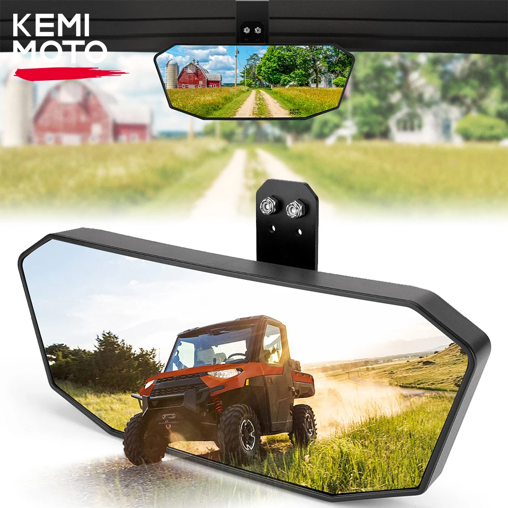 

KEMIMOTO UTV Upgraded Center Rearview Mirror Compatible with Polaris Ranger 500 570 900 1000 XP S Crew 2017-2021 2022 2023