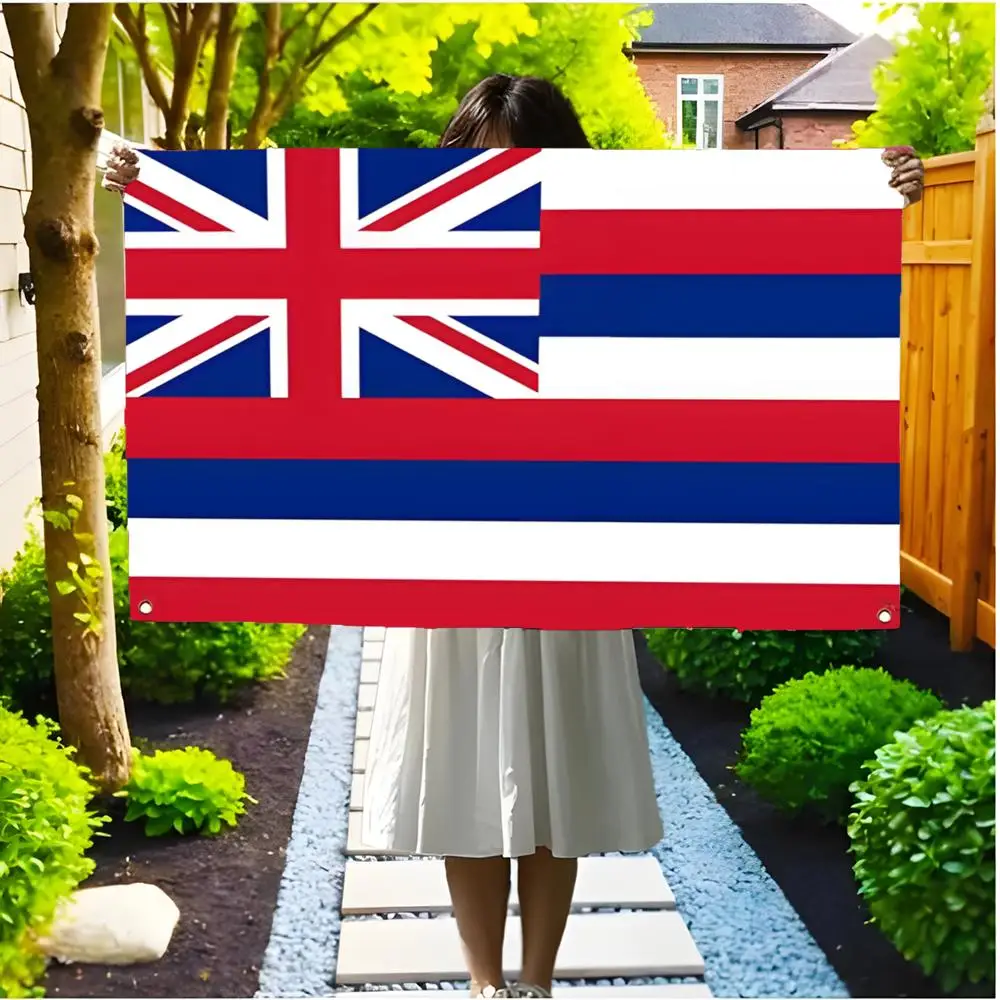 state pendant charm H-Hawaii Flags Borderless four-ring ornament indoor outdoor decoration effortless to hang
